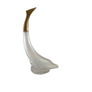 VINTAGE 1970'S AVON FROSTED GLASS‎ DOLPHIN DECANTER - EMPTY